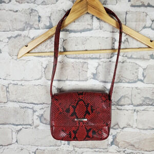 Nine West Red Python Pattern Shoulder Bag